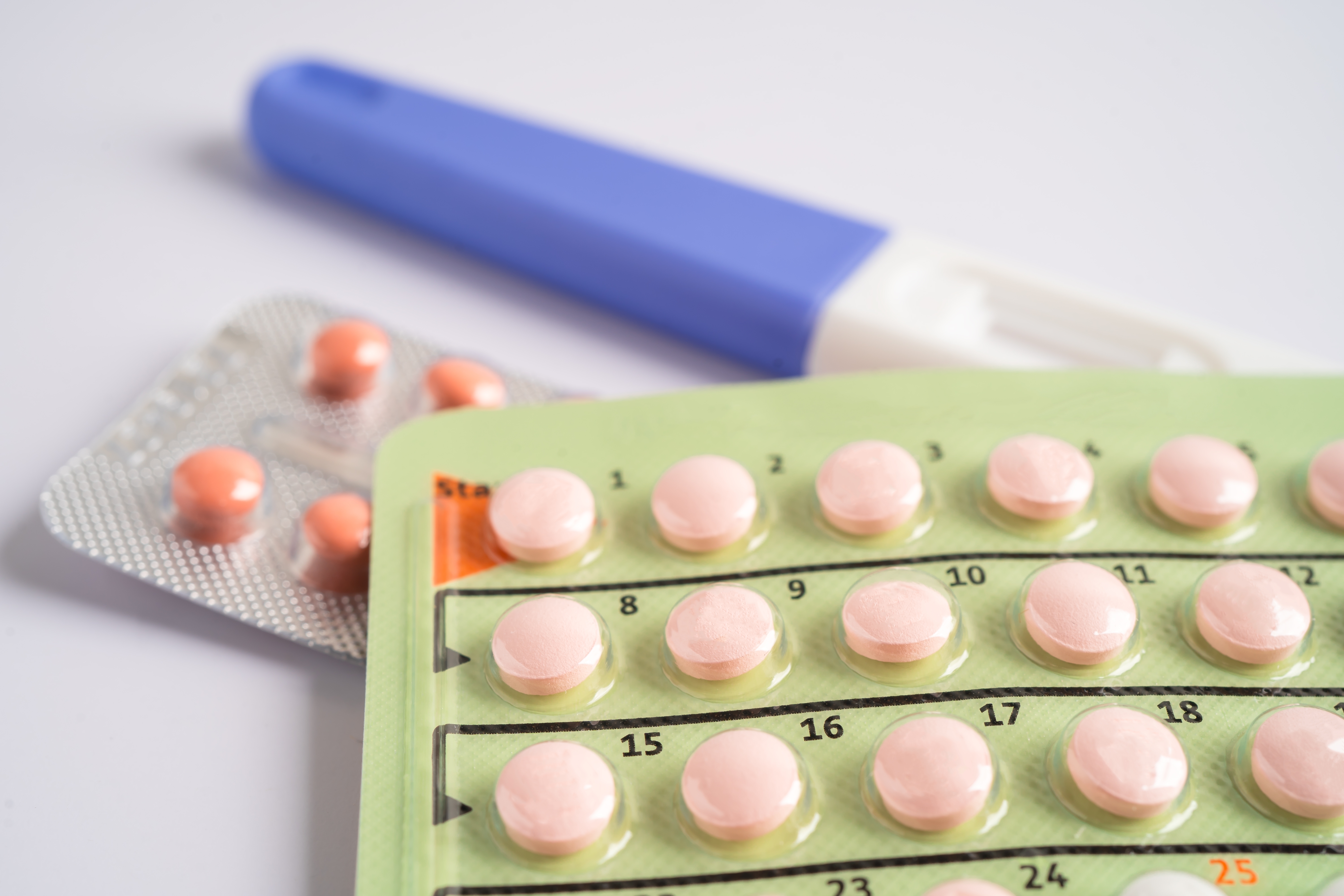 Pregnancy,Test,And,Birth,Control,Pills,On,Calendar,,Contraception,Health